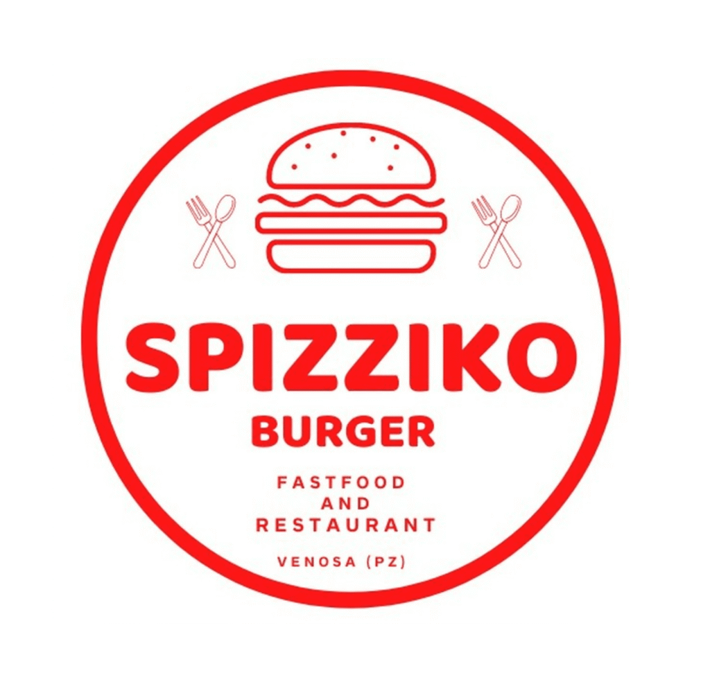 Logo di Spizziko Burger, fastfood e restaurant a Venosa. Presenta un hamburger.